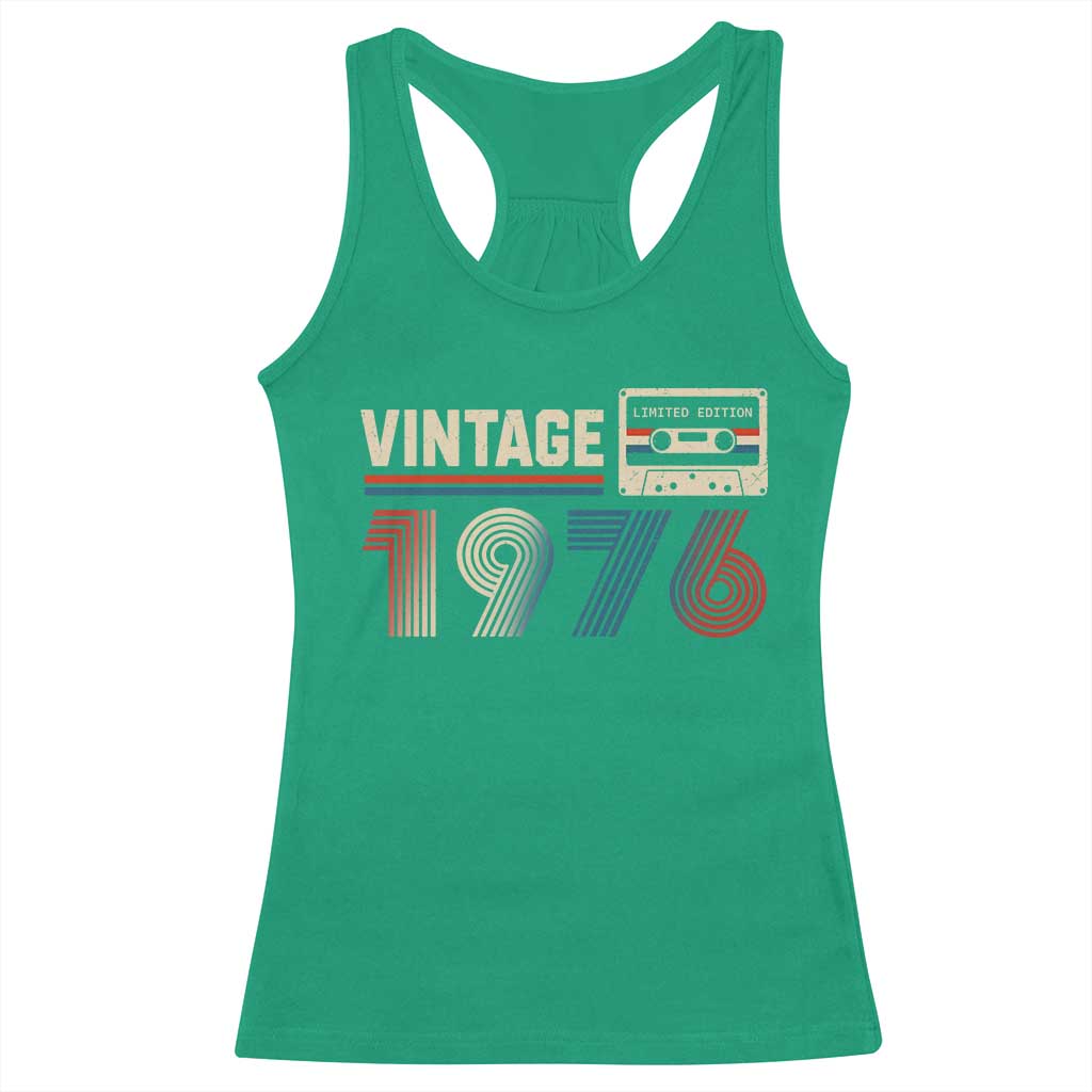 Vintage 1976 50th Birthday Gifts Racerback Tank Top 50 Year Old Favors