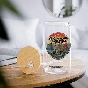 Vintage 1936 90th Birthday Glass Can 90 Year Old Gift Weird Being the Same Age as Old People