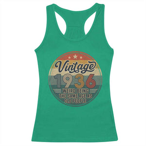 Vintage 1936 90th Birthday Racerback Tank Top 90 Year Old Gift Weird Being the Same Age as Old People