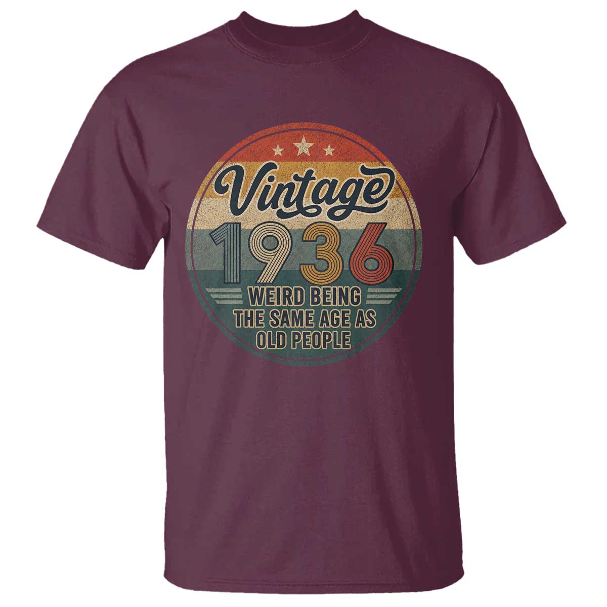 Vintage 1936 90th Birthday T Shirt 90 Year Old Gift Weird Being the Same Age as Old People