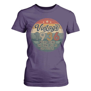 Vintage 1936 90th Birthday T Shirt For Women 90 Year Old Gift Weird Being the Same Age as Old People