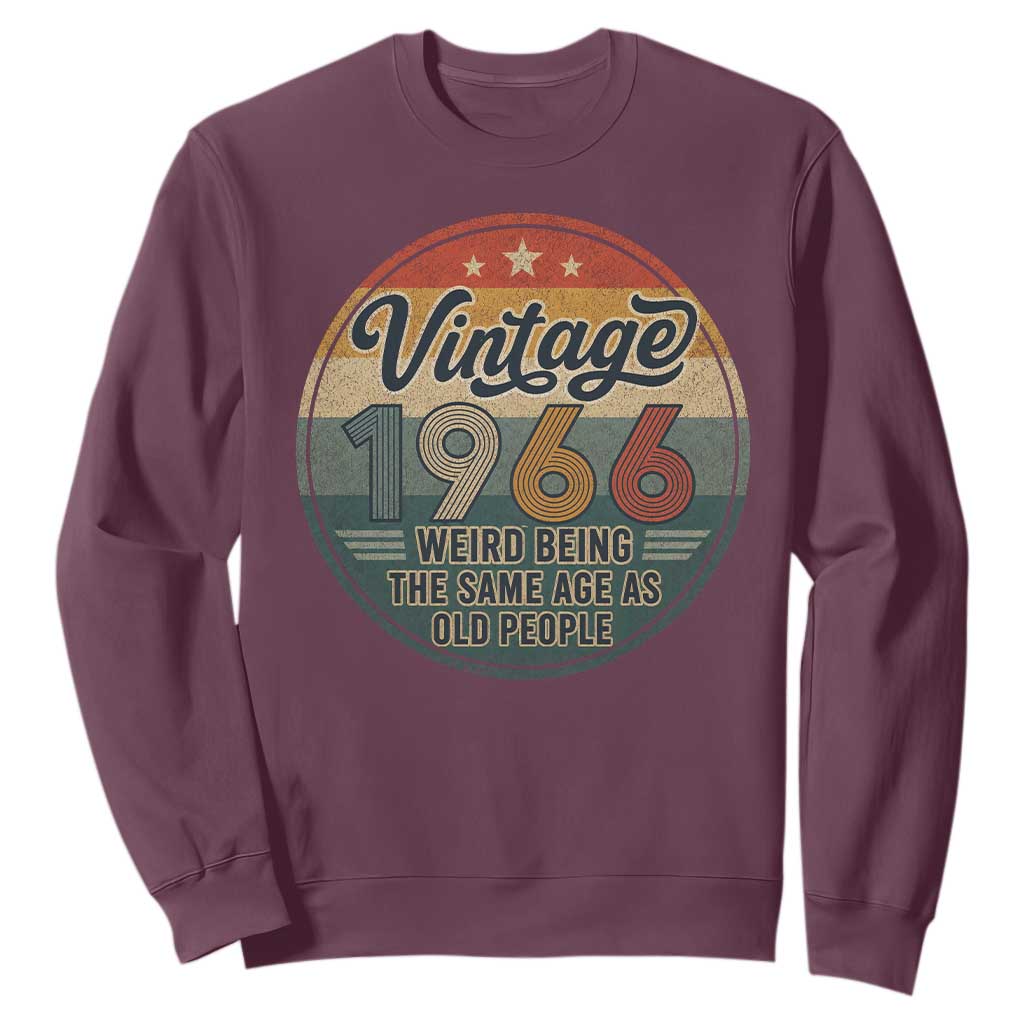 Vintage 1966 60th Birthday Sweatshirt 60 Year Old Gift Weird Being the Same Age as Old People