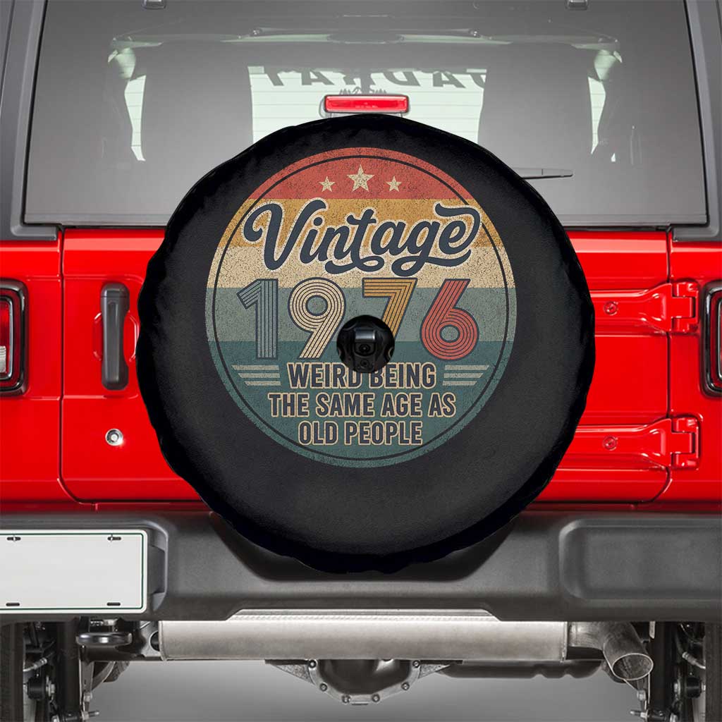 Vintage 1976 50th Birthday Spare Tire Cover 50 Year Old Gift Weird Being the Same Age as Old People