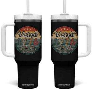 Vintage 1976 50th Birthday Tumbler With Handle 50 Year Old Gift Weird Being the Same Age as Old People
