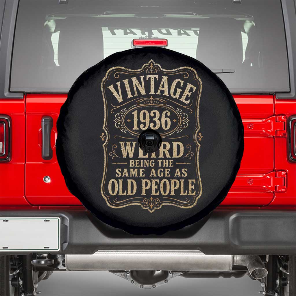 90th Birthday Spare Tire Cover Vintage 90yr 1936 90 Year Old Gift Weird Being the Same Age as Old People