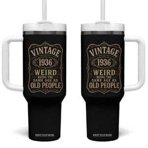 90th Birthday Tumbler With Handle Vintage 90yr 1936 90 Year Old Gift Weird Being the Same Age as Old People