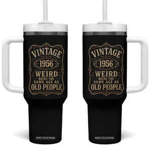 70th Birthday Tumbler With Handle Vintage 70yr 1956 70 Year Old Gift Weird Being the Same Age as Old People
