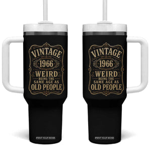 60th Birthday Tumbler With Handle Vintage 60yr 1966 60 Year Old Gift Weird Being the Same Age as Old People