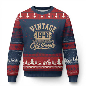 80th Birthday Ugly Christmas Sweater Vintage 1946 80 Year Old Gift Weird Being the Same Age as Old People