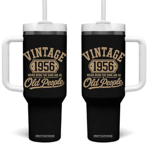 70th Birthday Tumbler With Handle Vintage 1956 70 Year Old Gift Weird Being the Same Age as Old People