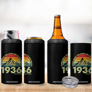 90th Birthday 4 in 1 Can Cooler Tumbler Vintage 1936 Weird Being the Same Age as Old People 90 Year Old Gift