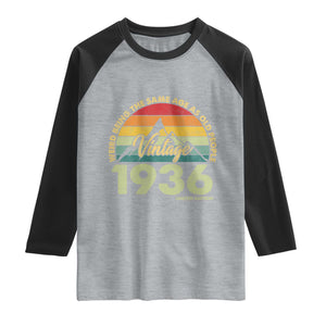 90th Birthday Raglan Shirt Vintage 1936 Weird Being the Same Age as Old People 90 Year Old Gift