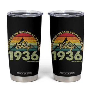 90th Birthday Tumbler Cup Vintage 1936 Weird Being the Same Age as Old People 90 Year Old Gift