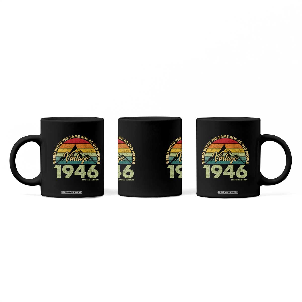 80th Birthday Coffee Mug Vintage 1946 Weird Being the Same Age as Old People 80 Year Old Gift