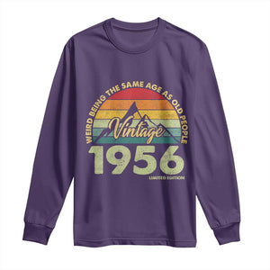 70th Birthday Long Sleeve Shirt Vintage 1956 Weird Being the Same Age as Old People 70 Year Old Gift