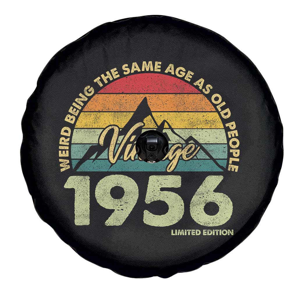 70th Birthday Spare Tire Cover Vintage 1956 Weird Being the Same Age as Old People 70 Year Old Gift