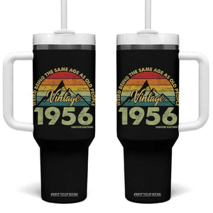 70th Birthday Tumbler With Handle Vintage 1956 Weird Being the Same Age as Old People 70 Year Old Gift