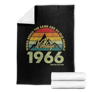 60th Birthday Throw Blanket Vintage 1966 Weird Being the Same Age as Old People 60 Year Old Gift
