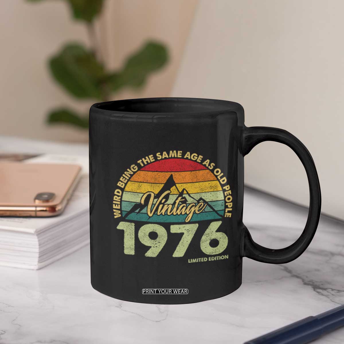 50th Birthday Coffee Mug Vintage 1976 Weird Being the Same Age as Old People 50 Year Old Gift