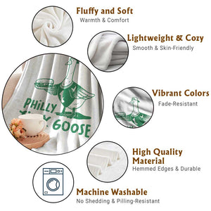Philly Goose Throw Blanket Funny Philadelphia Fan Silly Gooses TS10 Print Your Wear