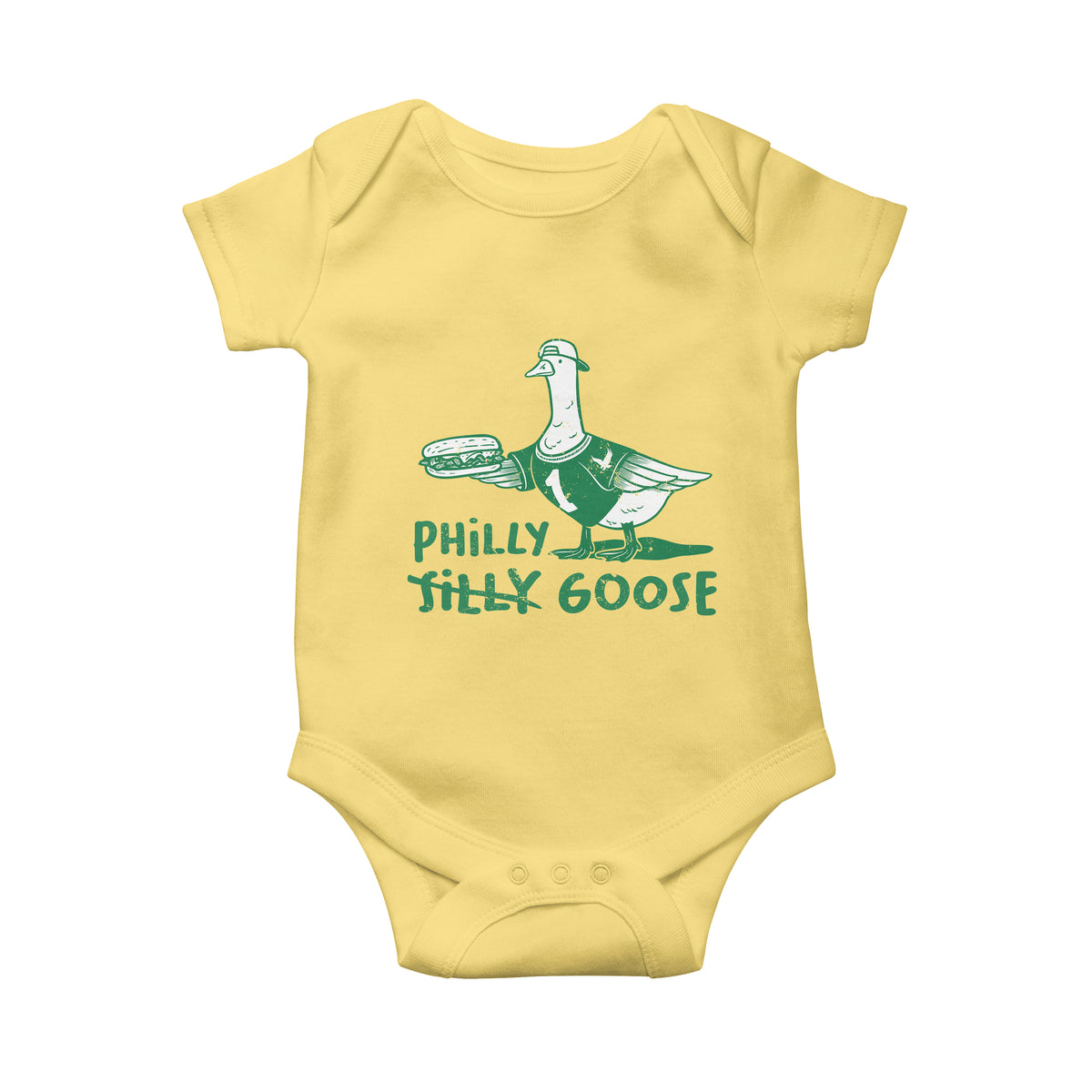 Philly Goose Baby Onesie Funny PFE Fan Silly Gooses TS10 Banana Yellow Print Your Wear