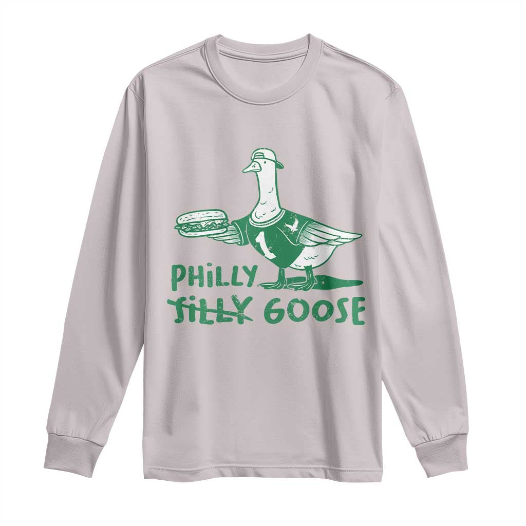 Philly Goose Long Sleeve Shirt Funny PFE Fan Silly Gooses TS10 Ice Gray Print Your Wear