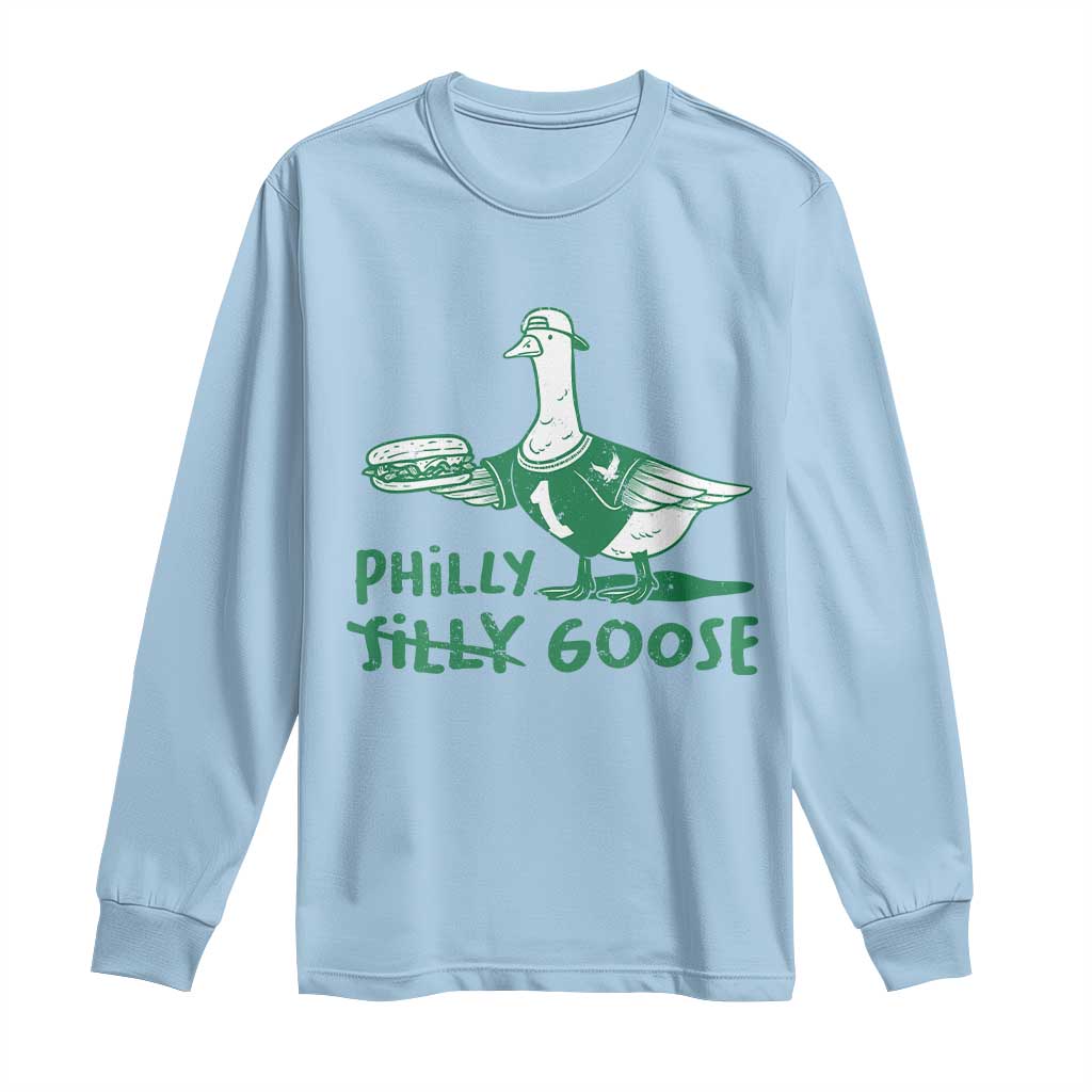Philly Goose Long Sleeve Shirt Funny PFE Fan Silly Gooses TS10 Light Blue Print Your Wear