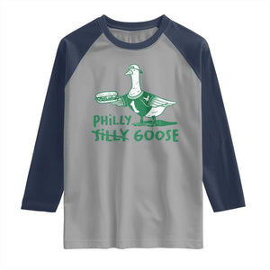 Philly Goose Raglan Shirt Funny Philadelphia Fan Silly Gooses TS10 Sport Gray Navy Print Your Wear