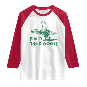 Philly Goose Raglan Shirt Funny Philadelphia Fan Silly Gooses TS10 White Red Print Your Wear