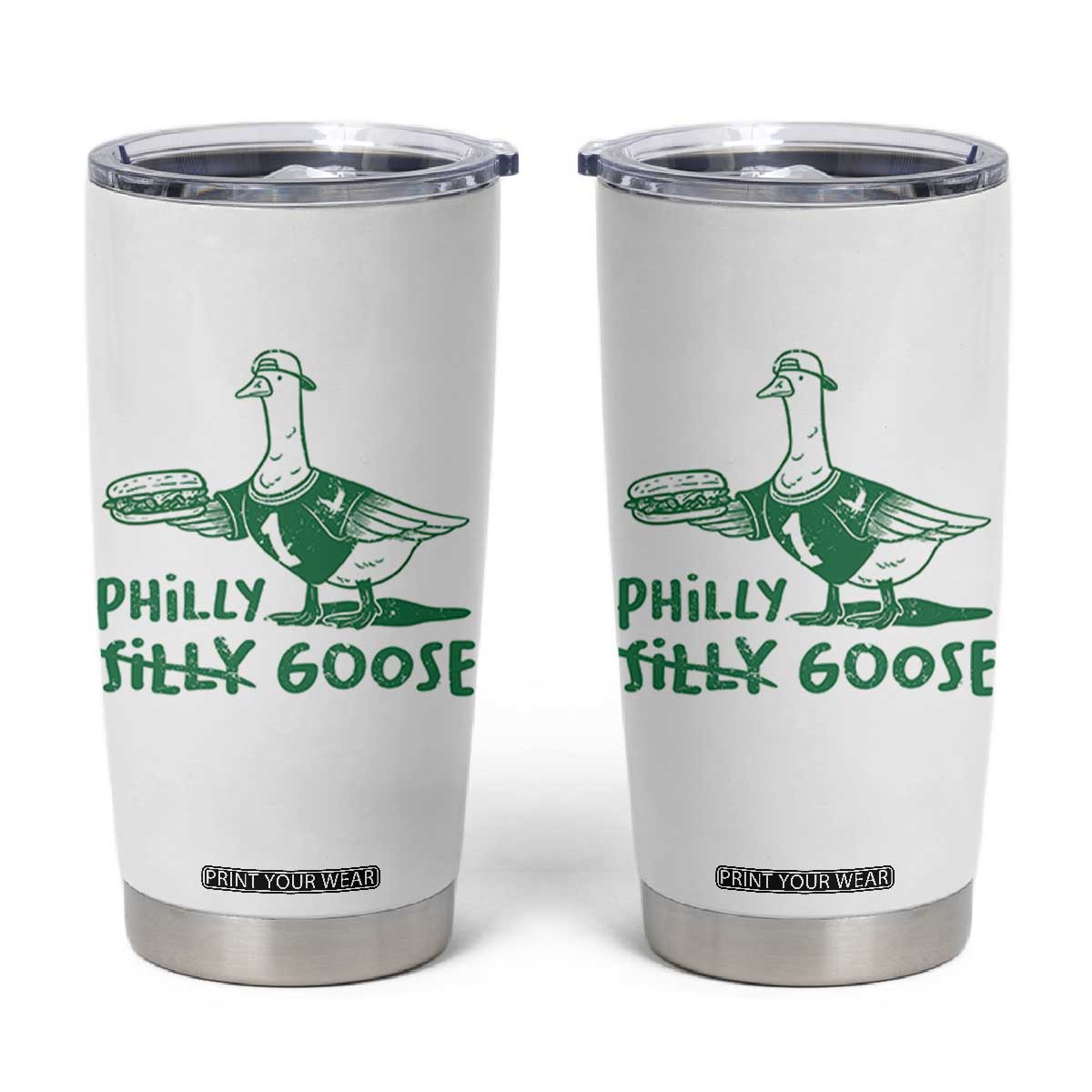 Philly Goose Tumbler Cup Funny Philadelphia Fan Silly Gooses TS10 White Print Your Wear