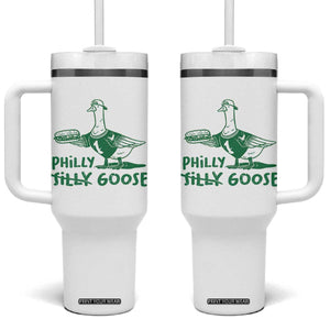 Philly Goose Tumbler With Handle Funny Philadelphia Fan Silly Gooses TS10 One Size: 40 oz White Print Your Wear