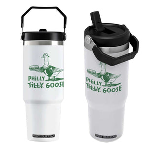 Philly Goose Flip Straw Tumbler Funny Philadelphia Fan Silly Gooses TS10 One Size: 30 oz White Print Your Wear