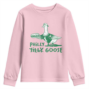 Philly Goose Youth Sweatshirt Funny Philadelphia Fan Silly Gooses TS10 Light Pink Print Your Wear