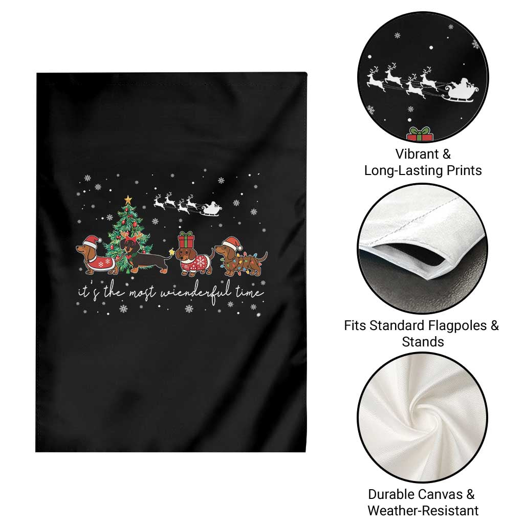 Dachshund Christmas Garden Flag Funny Weiner Dog Lovers Its The Most Wienderful Time TS10 Print Your Wear