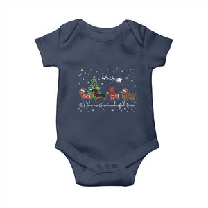 Dachshund Christmas Baby Onesie Funny Weiner Dog Lovers Its The Most Wienderful Time TS10 Navy Print Your Wear