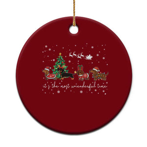 Dachshund Christmas Ceramic Ornament Funny Weiner Dog Lovers Its The Most Wienderful Time TS10 1pc Red Print Your Wear