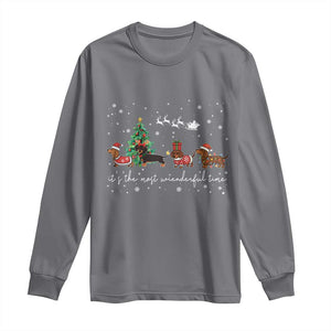 Dachshund Christmas Long Sleeve Shirt Funny Weiner Dog Lovers Its The Most Wienderful Time TS10 Charcoal Print Your Wear