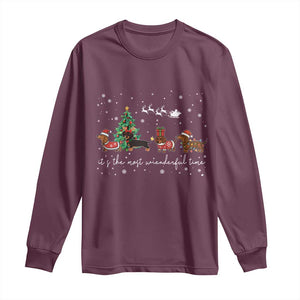 Dachshund Christmas Long Sleeve Shirt Funny Weiner Dog Lovers Its The Most Wienderful Time TS10 Maroon Print Your Wear