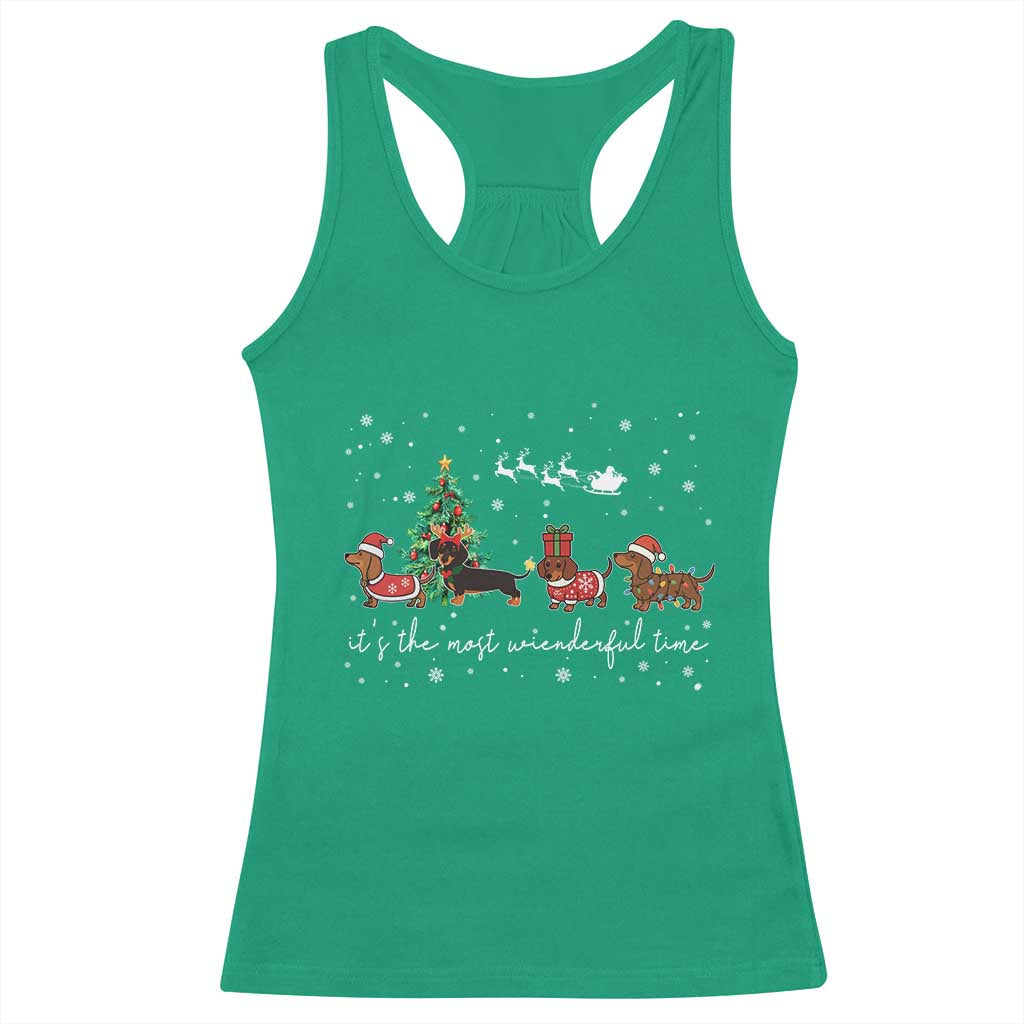 Dachshund Christmas Racerback Tank Top Funny Weiner Dog Lovers Its The Most Wienderful Time TS10 Irish Green Print Your Wear