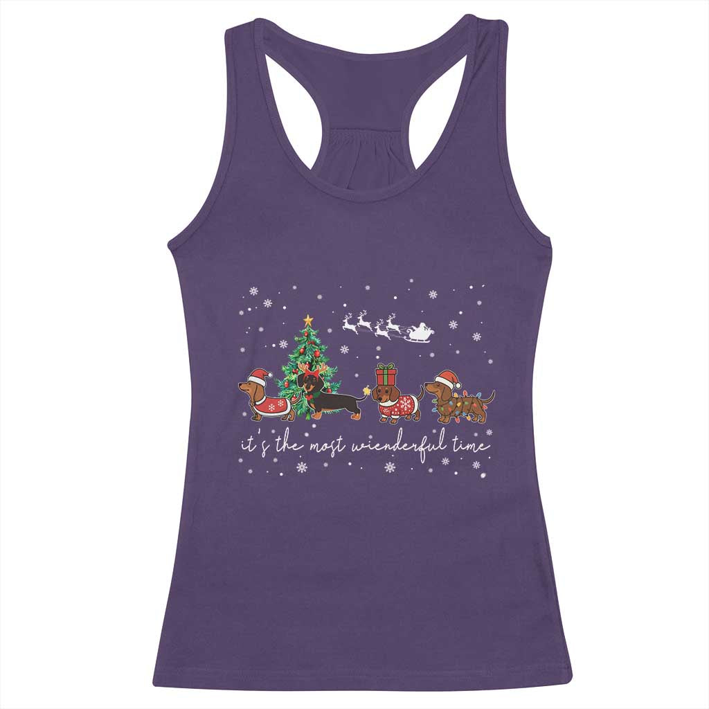 Dachshund Christmas Racerback Tank Top Funny Weiner Dog Lovers Its The Most Wienderful Time TS10 Purple Print Your Wear