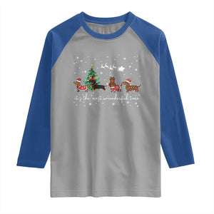 Dachshund Christmas Raglan Shirt Funny Weiner Dog Lovers Its The Most Wienderful Time TS10 Sport Gray Royal Print Your Wear