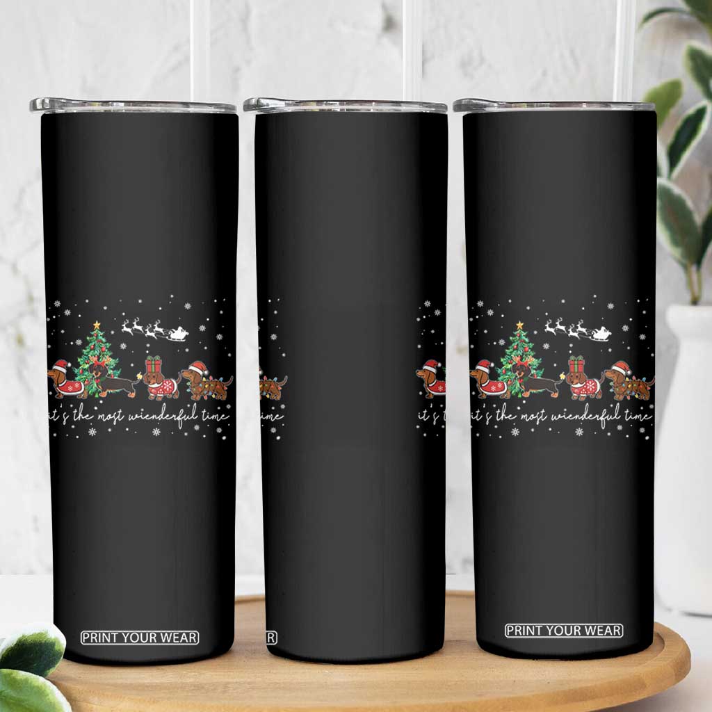 Dachshund Christmas Skinny Tumbler Funny Weiner Dog Lovers Its The Most Wienderful Time TS10 Print Your Wear