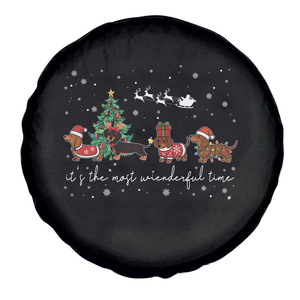 Dachshund Christmas Spare Tire Cover Funny Weiner Dog Lovers Its The Most Wienderful Time TS10 Print Your Wear