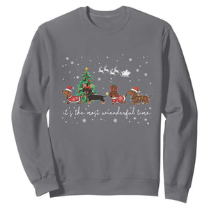 Dachshund Christmas Sweatshirt Funny Weiner Dog Lovers Its The Most Wienderful Time TS10 Charcoal Print Your Wear