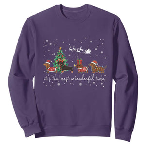 Dachshund Christmas Sweatshirt Funny Weiner Dog Lovers Its The Most Wienderful Time TS10 Purple Print Your Wear