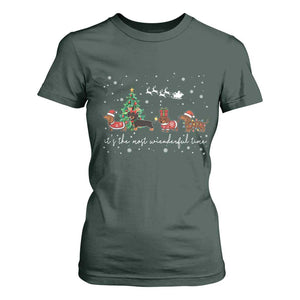 Dachshund Christmas T Shirt For Women Funny Weiner Dog Lovers Its The Most Wienderful Time TS10 Dark Forest Green Print Your Wear
