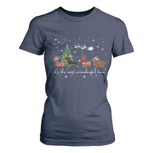 Dachshund Christmas T Shirt For Women Funny Weiner Dog Lovers Its The Most Wienderful Time TS10 Navy Print Your Wear