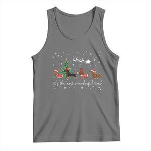 Dachshund Christmas Tank Top Funny Weiner Dog Lovers Its The Most Wienderful Time TS10 Black Heather Print Your Wear