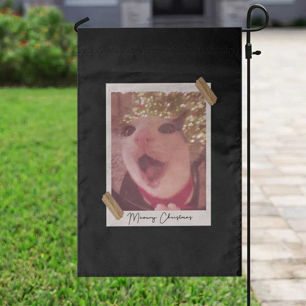 Meowy Christmas Garden Flag Funny Cat Lovers Xmas Vintage Photo TS10 Print Your Wear