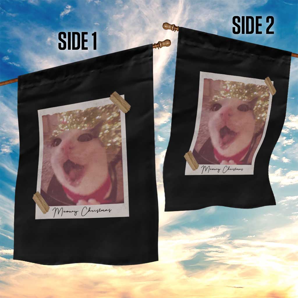 Meowy Christmas Garden Flag Funny Cat Lovers Xmas Vintage Photo TS10 Print Your Wear
